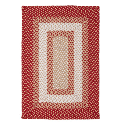 Super Area Rugs 2X3ft Farmhouse Braided Rug - Natural Soft Cotton Carpet for Bathroom, Kitchen, Doorway - Primitive Country Woven Rug - Red/Cream/Ivory