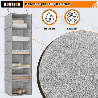 6-Shelf Hanging Storage Closet Organizer, Linen Rv Storage and Organization