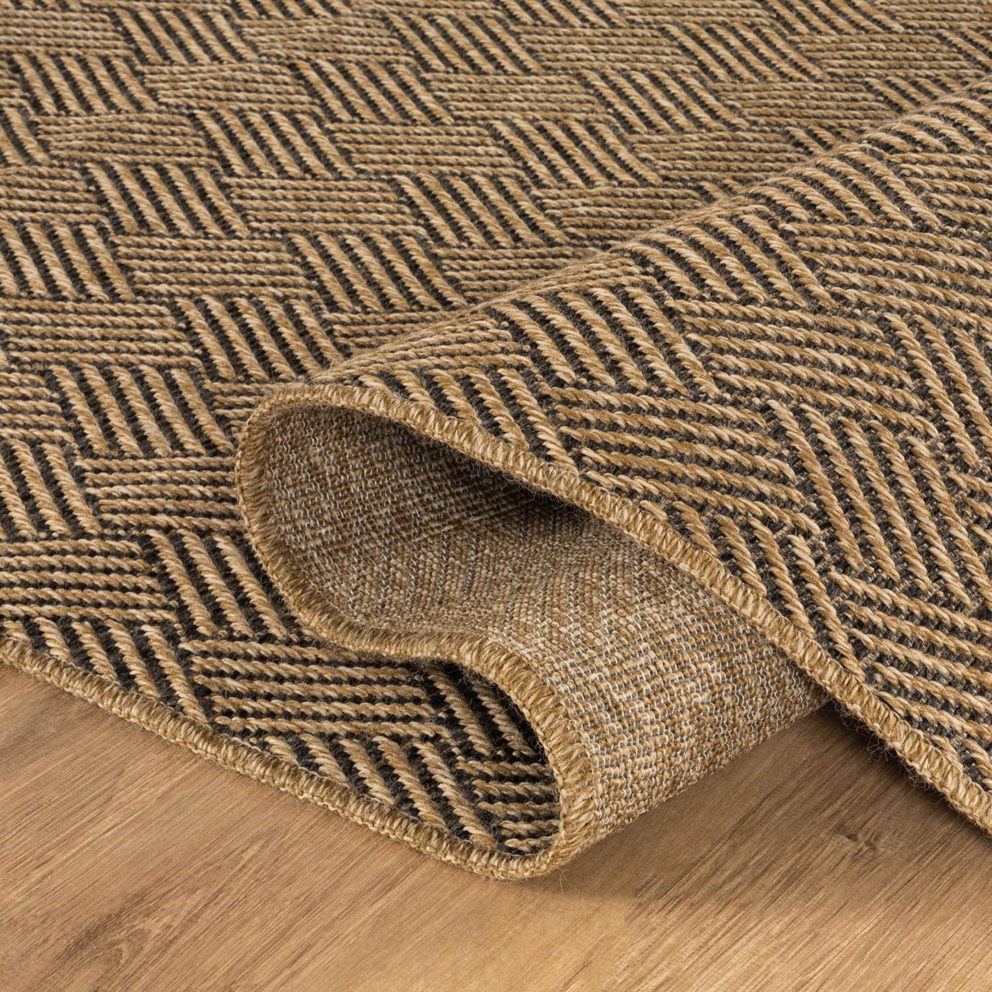 Luul Home Easy Jute Rugs 9x12 Herringbone Natural Color Living Room Indoor Outdoor Area Rug for Patio and Kitchen Rug High Traffic Washable Easy to Clean Solid Boho Woven Design Carpet (9 x 12)