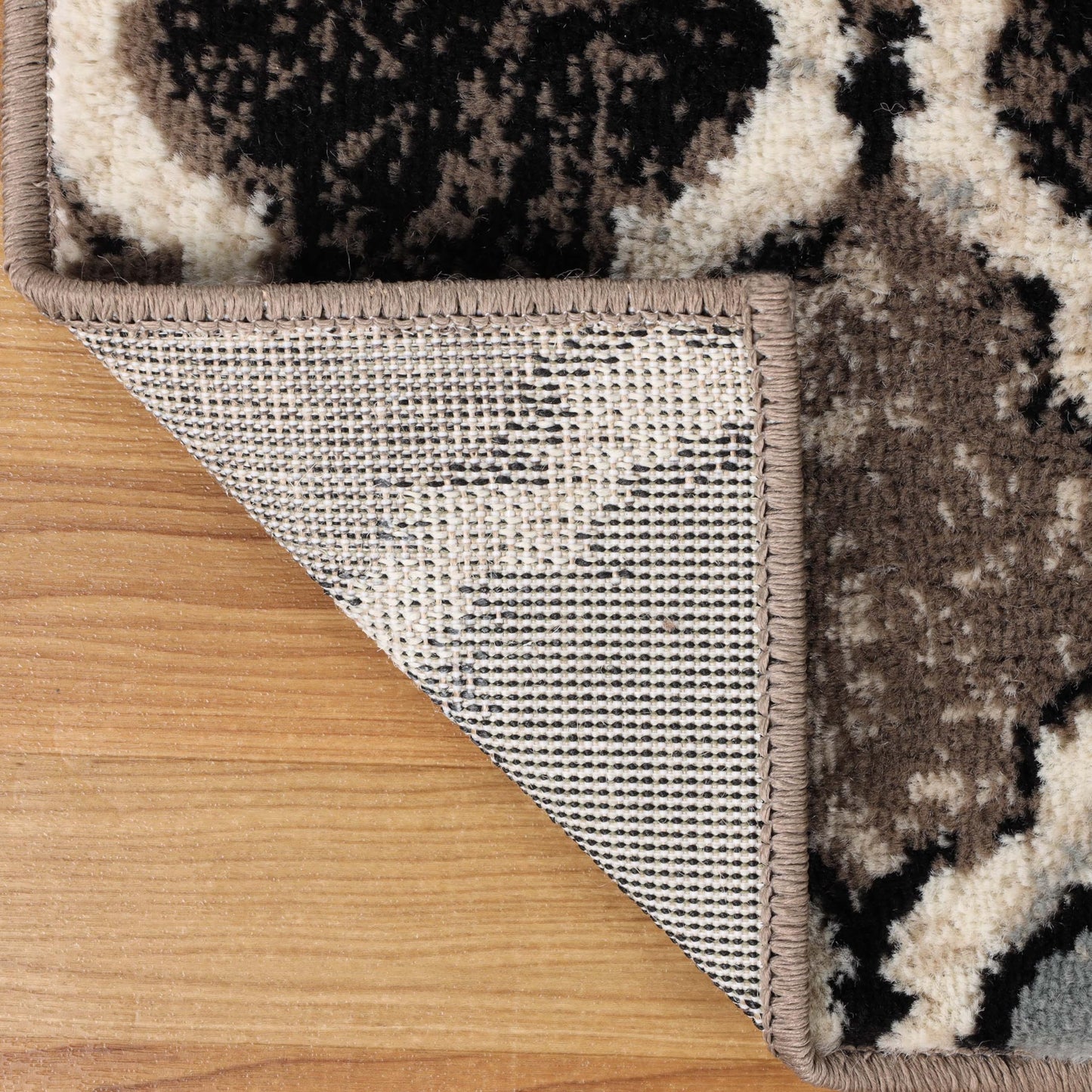 Superior Indoor Runner Rug, Jute Backing, Modern Plush Rugs for Hallway, Living, Dining Room, Office, Kitchen, Geometric Trellis Floor Decor, Viking Collection, 2' 7" x 10', Ivory