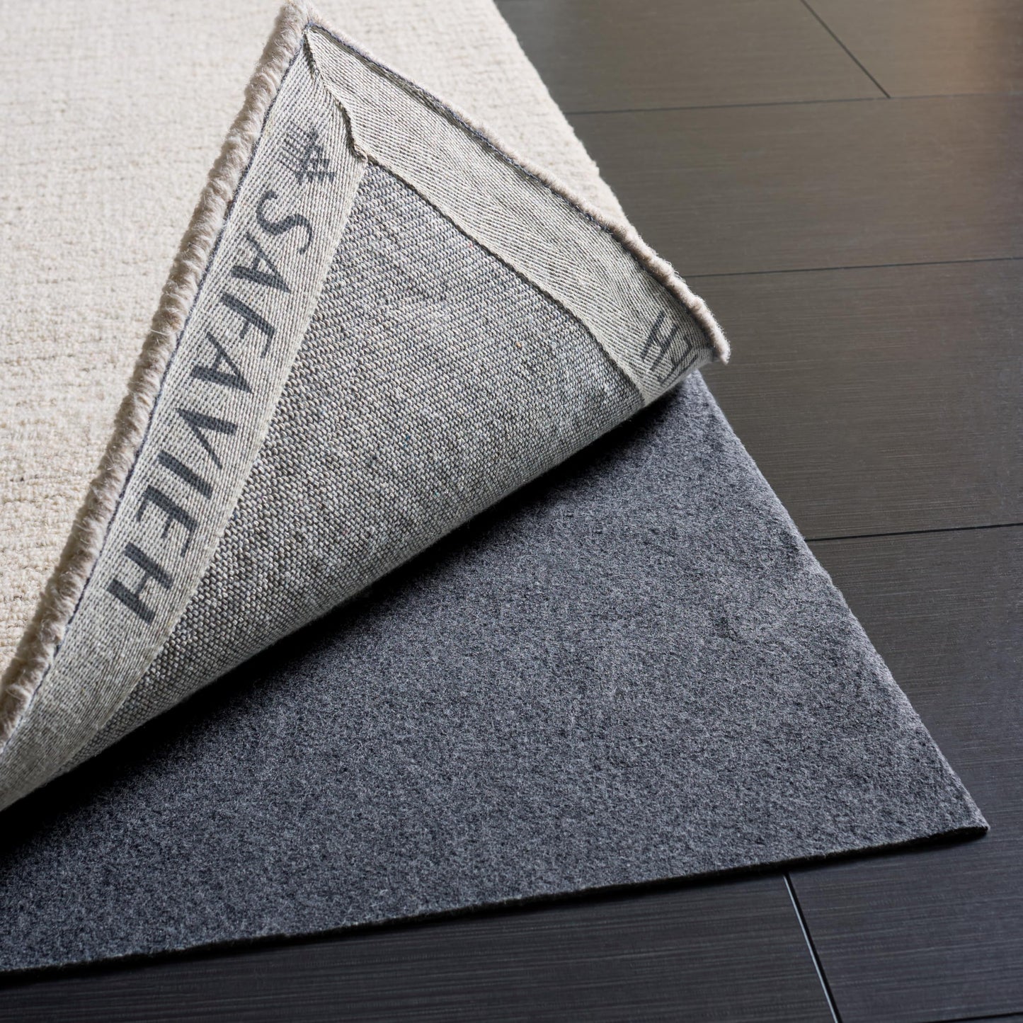 SAFAVIEH Dual Surface Large Rug Pad – 9' x 12', 1/8" Thick, Felt + Rubber, Non-Slip, Durable & Machine Washable for Hard Floors & Carpet, Grey