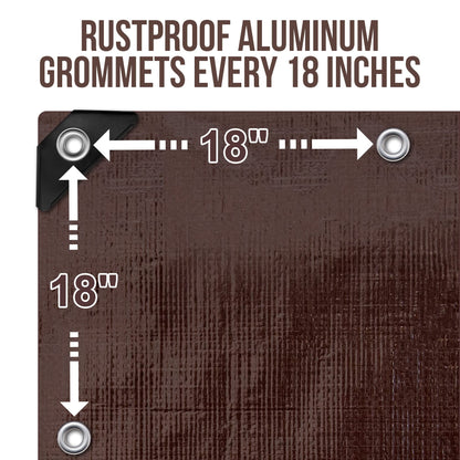 CARTMAN Finished Size 8x10 Feet Extra Thick 12 Mil Heavy Duty Poly Tarp, Multipurpose Protective Cover, UV Resistant, Waterproof Poly Tarpaulin with Reinforced Edges
