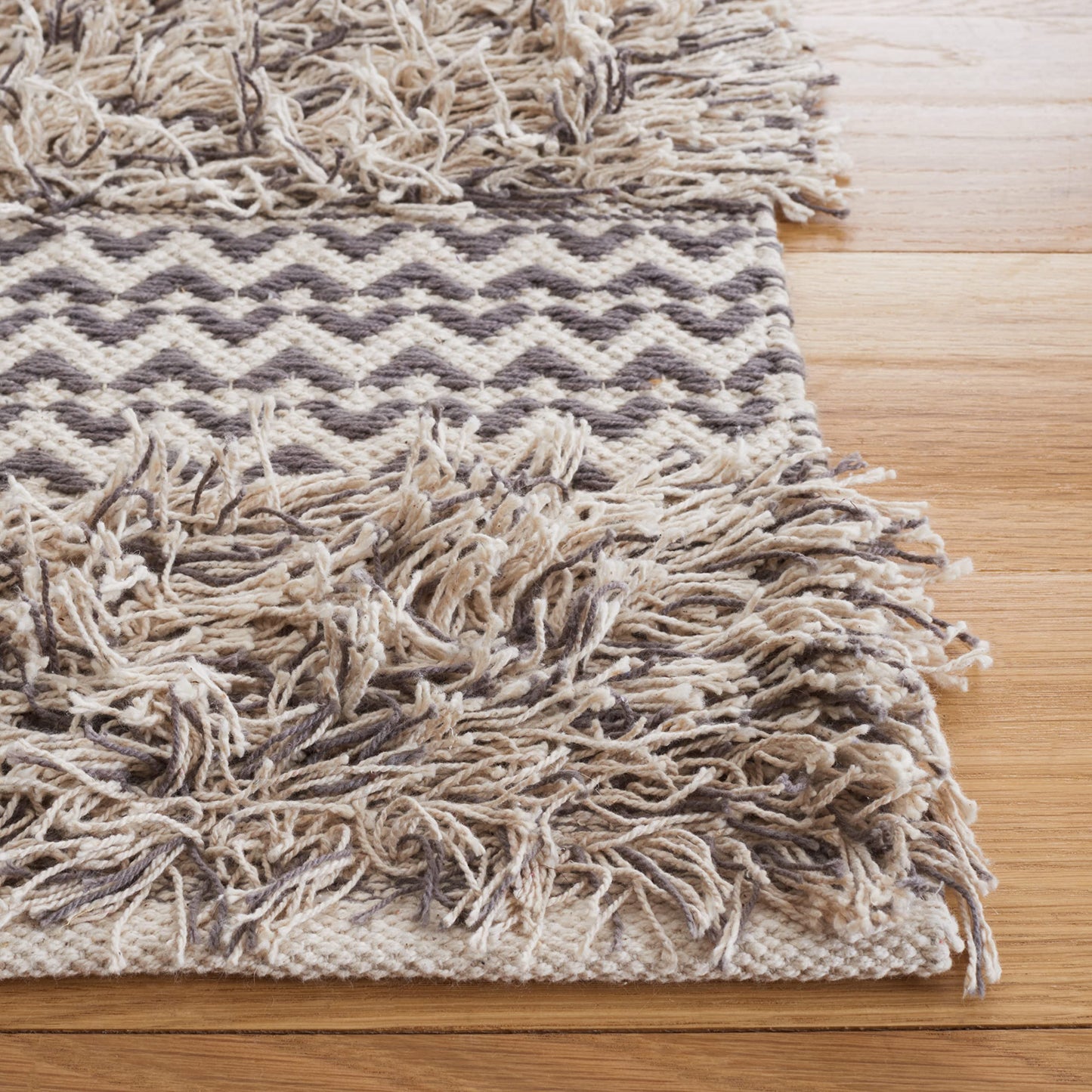 SAFAVIEH Natura Collection Area Rug - 5' x 8', Grey & Ivory, Flat Weave Cotton Design, Easy Care, Ideal for High Traffic Areas in Living Room, Bedroom (NAT929F)