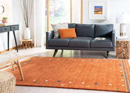 SAFAVIEH Himalaya Collection Area Rug - 5' x 8', Rust, Handmade Boho Tribal Wool, Ideal for High Traffic Areas in Living Room, Bedroom (HIM563P)