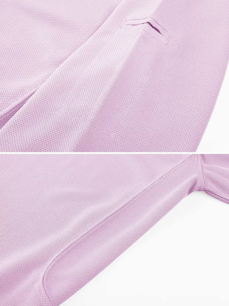MAGCOMSEN Men Short Sleeve Polo Shirts Dry Fit Golf Polos Moisture Wicking Fishing Shirts Work Shirts Pinkish Purple L