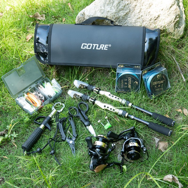 Goture Fishing Rod and Reel Combo - 7FT Carbon Fiber Telescopic Fishing Pole - Spinning Reel 9+1 Shielded Bearings Stainless Steel BB - B