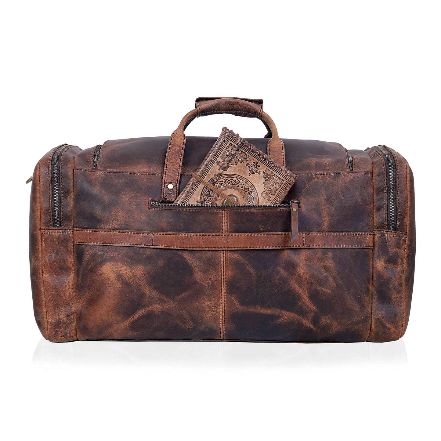 32" Vintage Duffel Classic Style with Modern Outlook Retro Thick Full Grain Cowhide Handmade Airplane Under seat Carry On Bags Leather Gym Overnight Luggage Bag