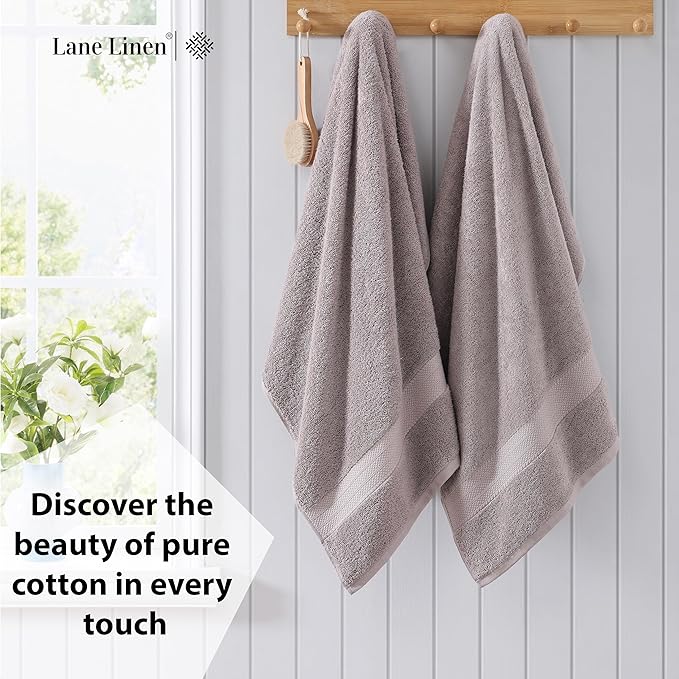 LANE LINEN 100% Mercerized Cotton Bath Sheets Set of 4