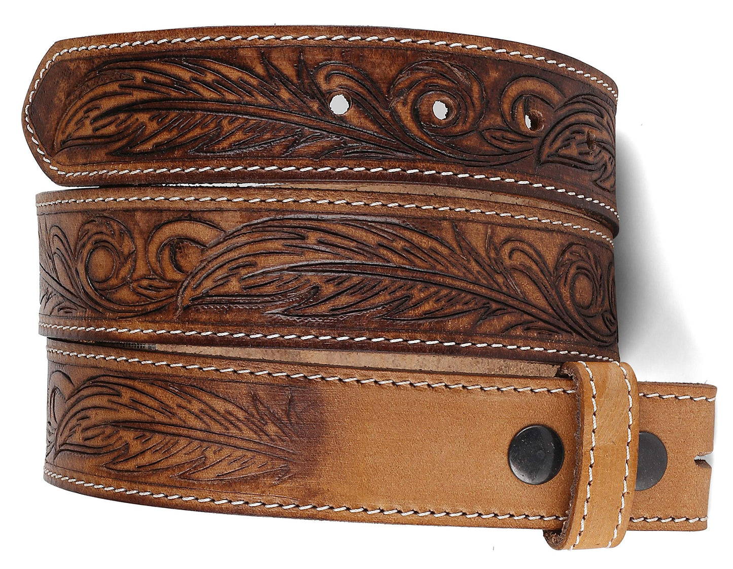 F&L CLASSIC Western Belt without buckle for men – Full Grain Leather Cowboy Belts for jeans - One Piece Leather strap belt, USA,2022-06, size 32