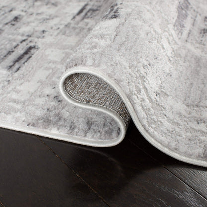 SAFAVIEH Amelia Collection Accent Rug - 4' x 6', Grey & Charcoal, Modern Abstract Distressed Design, Non-Shedding & Easy Care, Ideal for High Traffic Areas in Entryway, Living Room, Bedroom (ALA786F)