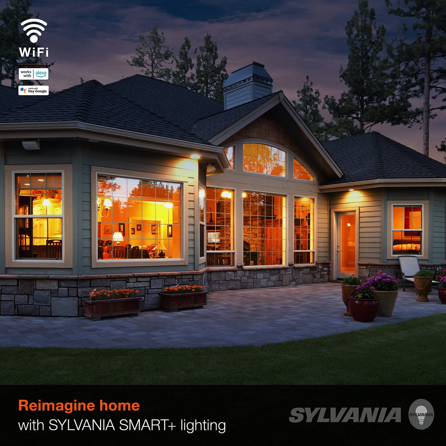 SYLVANIA Wifi LED Smart Light Bulb, 60W Equivalent Full Color and Tunable White A19, Dimmable, Compatible with Alexa and Google Home Only - 4 Pack (75674)
