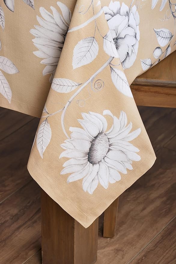 Maison d' Hermine Table Cloth Rectangle Table 100% Cotton 60 x 90 Inches Fall Tablecloth Reusable Everyday Use for Thanksgiving Christmas Decorations Dining Farmhouse Party (Pretty Autumn)