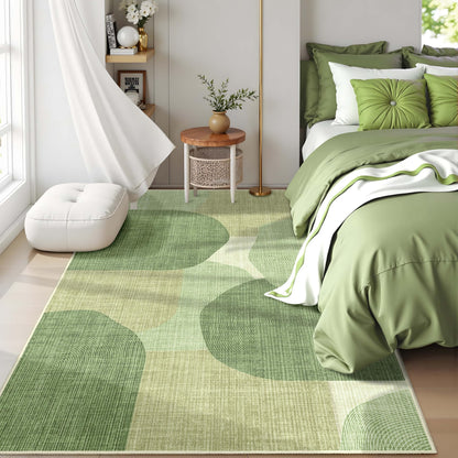 Castage Modern Rug 3x5 Washable Area Rugs for Bedroom Living Room Entryway Bedside,Small Boho Abstract Geometric Non Slip Carpet,Green