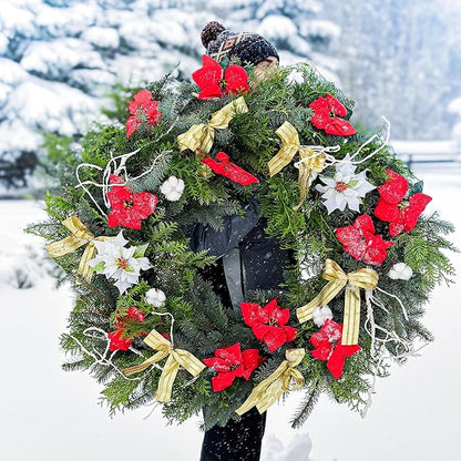 Fovths 12 Pieces Metal Christmas Wire Wreath Frame 30 Inch Green Wreath Ring with Floral Wire Form Front Door Garland Frame for Christmas Wedding Home DIY Crafts Supplies