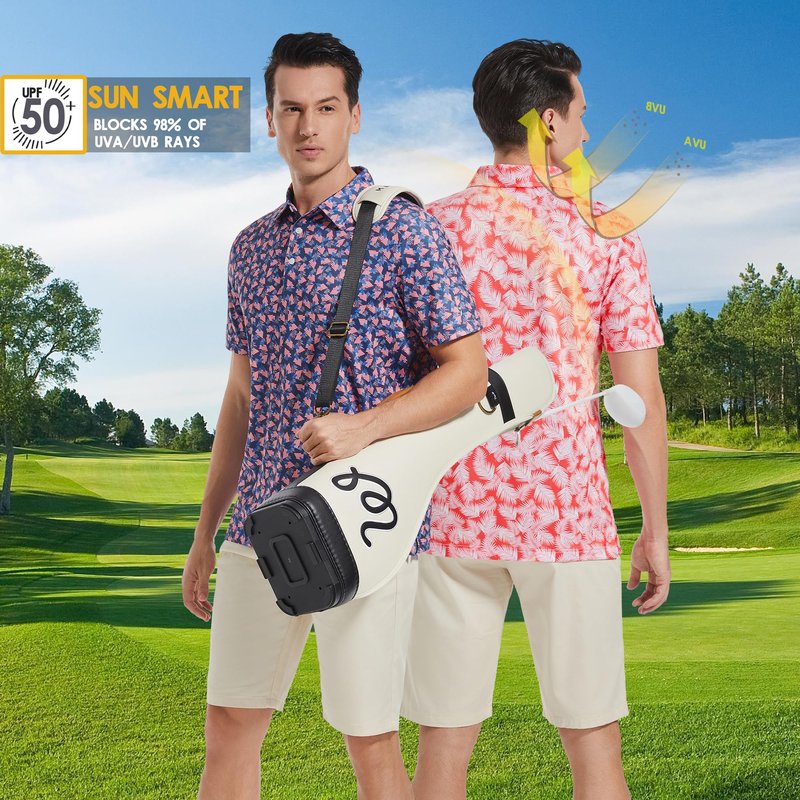 Golf Shirts for Men Dry Fit Moisture Wicking Golf American Flag Casual Print Collared Mens Golf Polo Shirts for Men's Short Sleeve Golfing Polos for Men, XL