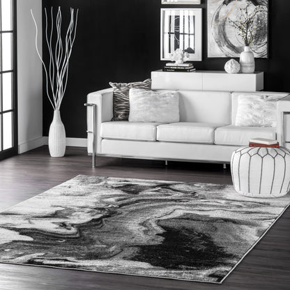 Nuloom Remona Grey/Ivory, 5' x 8', Modren Abstract, Soft and Cozy, High Traffic, Stain Resistant, Easy Clean, Durable Area Rug for Bedroom, Living Room, Dining Space, Den, Foyer, Entryway