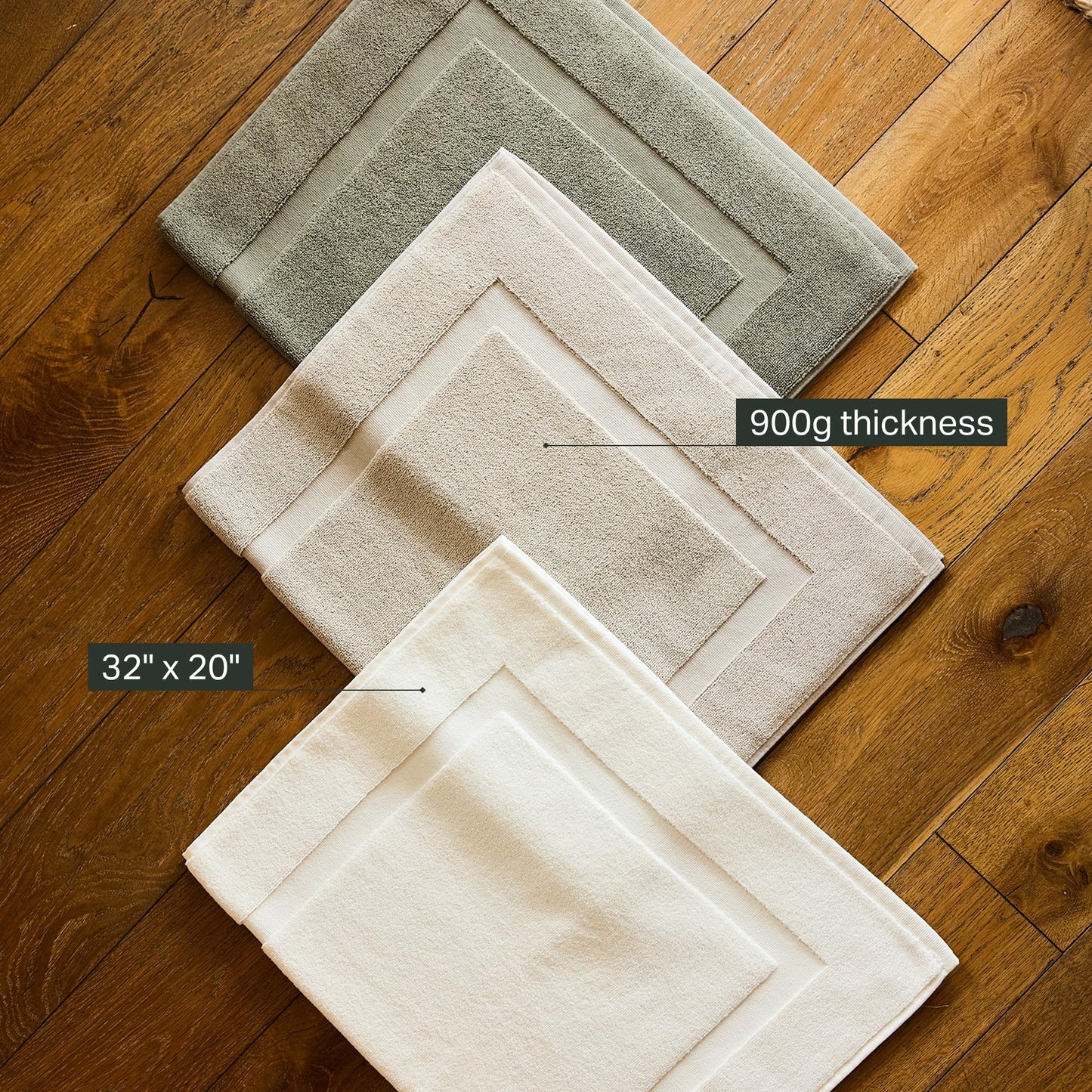 Preston Lane Douro Bath Mat – 100% Cotton, Plush & Absorbent Quick-Dry Bathroom Rug – Hotel-Quality Floor Mat for Shower or Tub, Made in Portugal, Clay