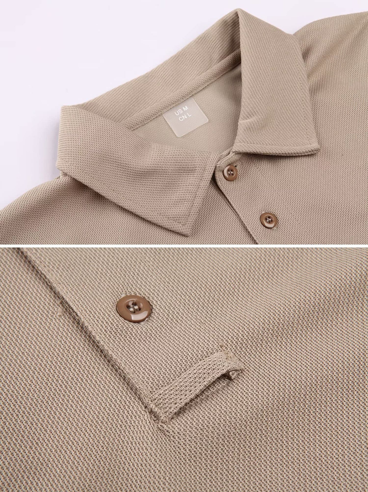 MAGCOMSEN Mens Polo Shirts Short Sleeve Golf Outdoor Dry Fit Polo Shirt Work Tactical T Shirt Khaki M