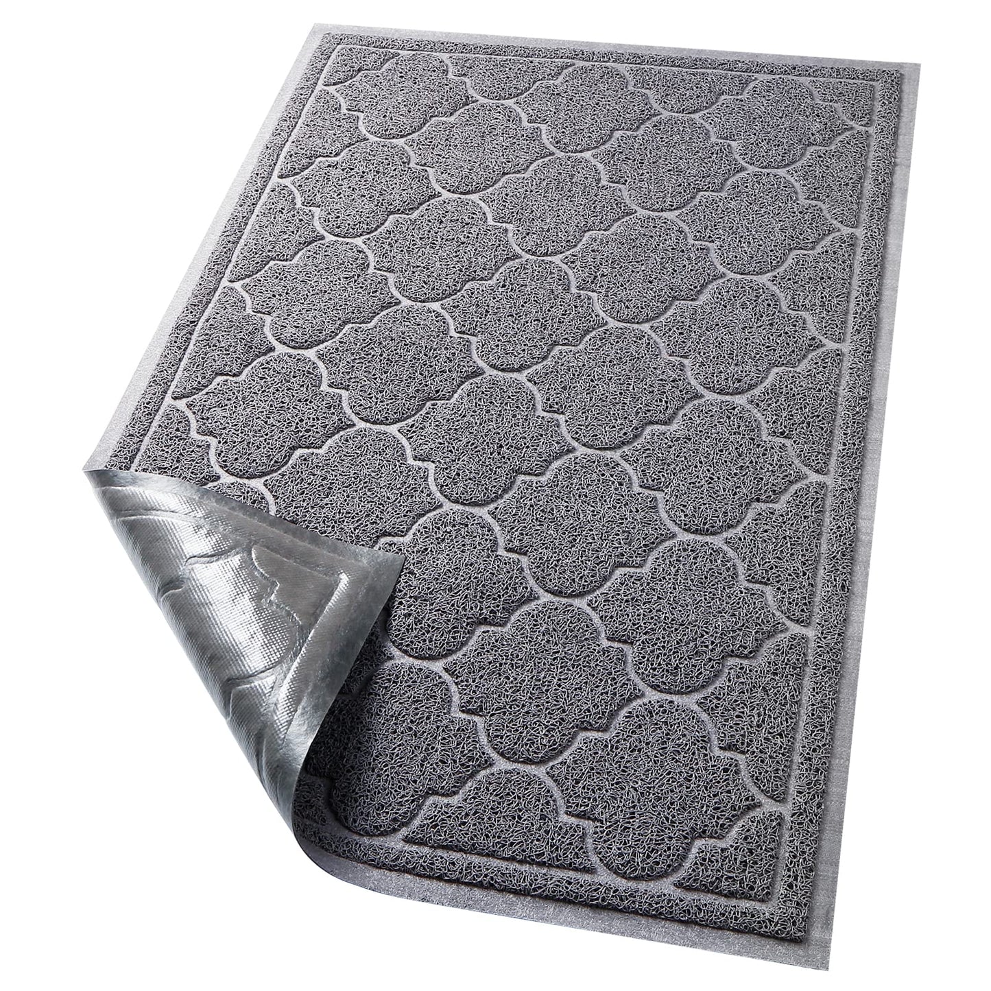 LuxStep Door Mat Large 24x36 Inch Indoor Outdoor Doormat, Non-Slip Low-Profile Design Floor Mat,Front Door Welcome Mat for Entryway,Patio,Garage, Light Grey