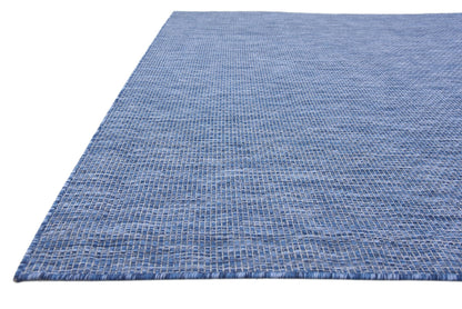 Unique Loom Collection Casual Transitional Solid Heathered Indoor/Outdoor Flatweave Area Rug (8' x 11' 4" Rectangle, Blue/Navy Blue)