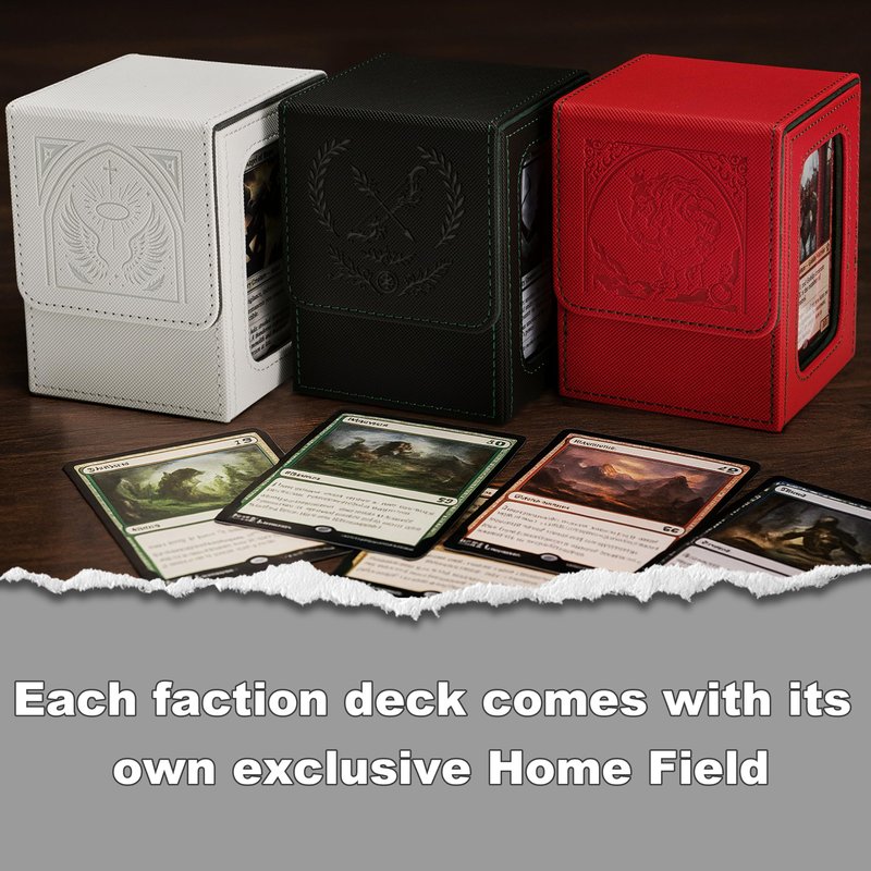 Venssu MTG Deck Box with Commander Display, Angel Card Deck Case Fits 120 Single Sleeved Cards, TCG Card Storage Box with 2 Dividers and 1 Toploader (White＆Grey)