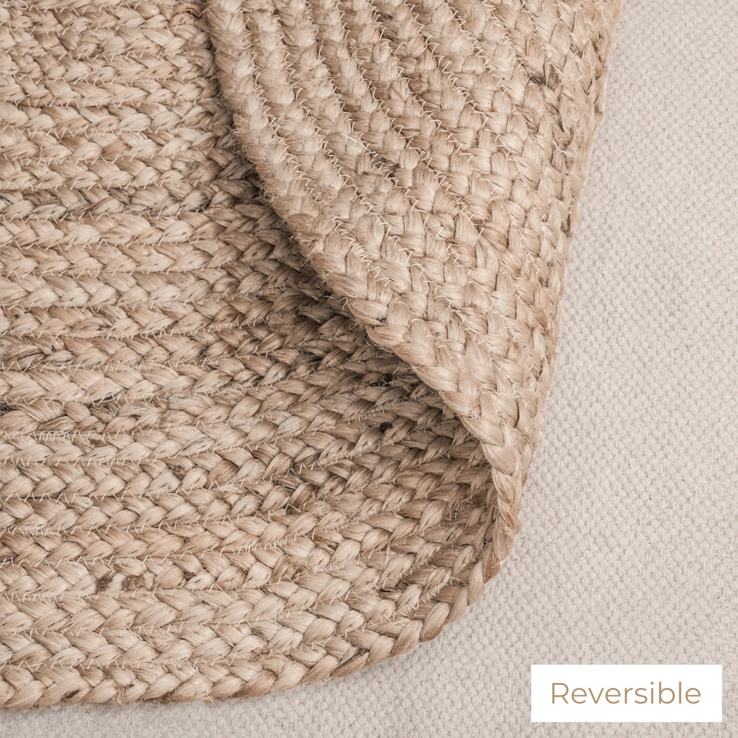 RAJRANG Hand Woven Jute Braided Rug - 3x5 Feet Oval Natural Fibers Reversible Entry Area Rug for Stylish Home Decor Eco-Friendly Accent Rug for Living Room, Bedroom