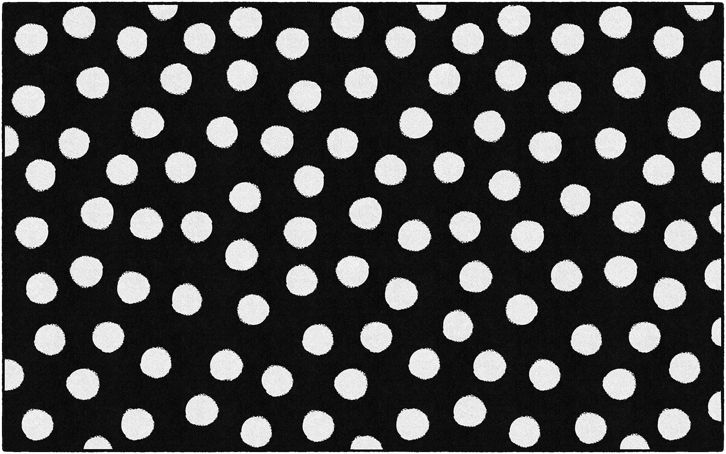 Flagship Carpets Picasso Painted Dots Classroom Area Rug for Indoor Classroom Learning or Kid Bedroom Educational Play Mat, 5'x7'6", Black
