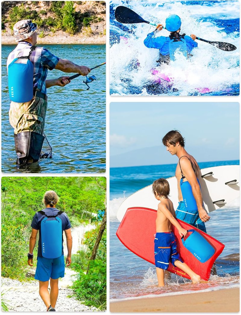Waterproof Dry Bag - Lightweight Roll Top Storage Backpack with Emergency Whistle | 5L/10L/20L/30L/40L for Travel, Kayaking, Camping