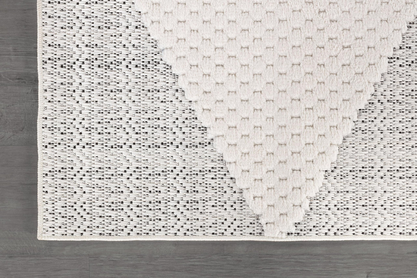 Luul Home Modern Micro Loop Indoor Area Rugs for Living Room Bedroom Kitchen Geometric Triangle White 5x7 Luxury Durable Low and High Pile Non-Shedding Stain Resistant Soft Area Carpet 5 x 7