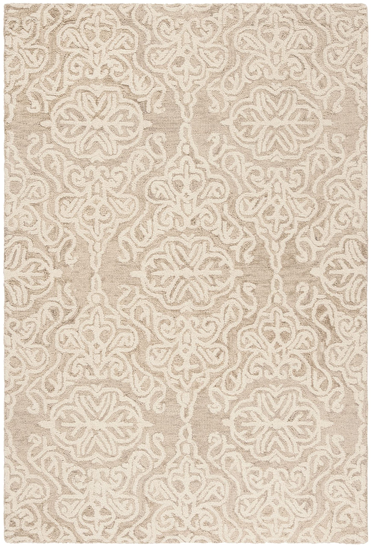 SAFAVIEH Blossom Collection Accent Rug - 2'3" x 4', Beige & Ivory, Handmade Wool, Ideal for High Traffic Areas in Entryway, Living Room, Bedroom (BLM112B)