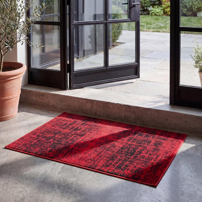 SAFAVIEH Adirondack Collection Accent Rug - 3' x 5', Red & Black, Modern Abstract Design, Non-Shedding & Easy Care, Ideal for High Traffic Areas in Entryway, Living Room, Bedroom (ADR116F)