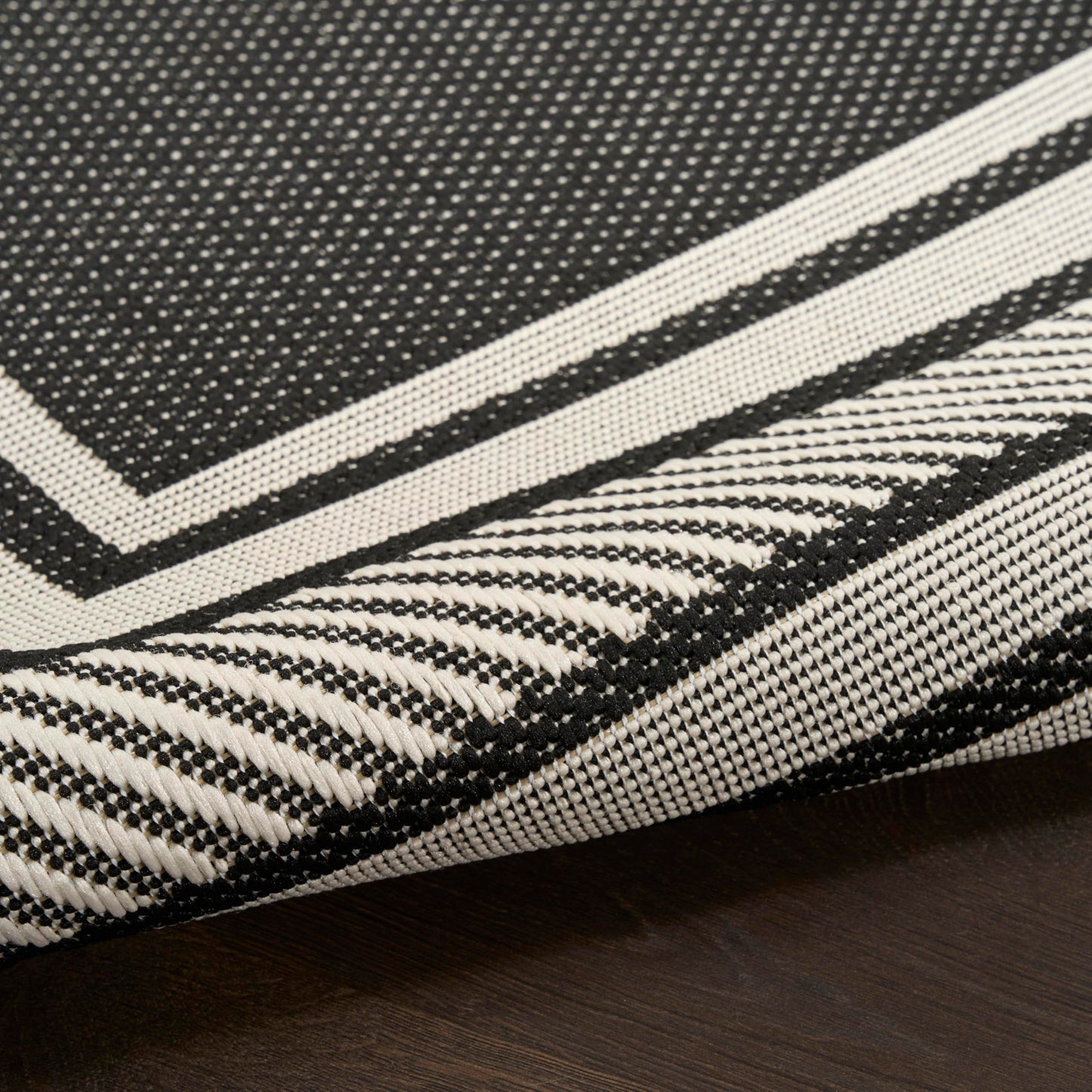Nourison Home Horizon Indoor/Outdoor Black 4' x 6' Area Rug - Easy Clean, Non Shedding, Bed Room, Living Room, Dining Room, Kitchen (4' x 6')