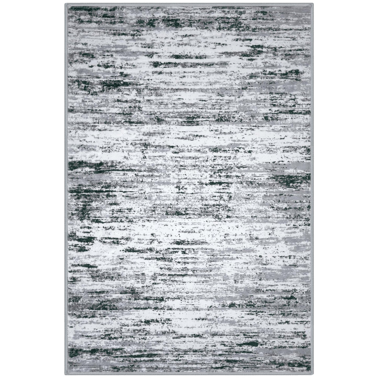 Lansny Modern Abstract Entryway Rug Indoor 2x3 Washable Rug Non-Slip Soft Small Area Rug Black Grey White Kitchen Mats Thin Print Faux Wool Floor Carpet Throw Rugs for Entrance Bedroom Home Decor