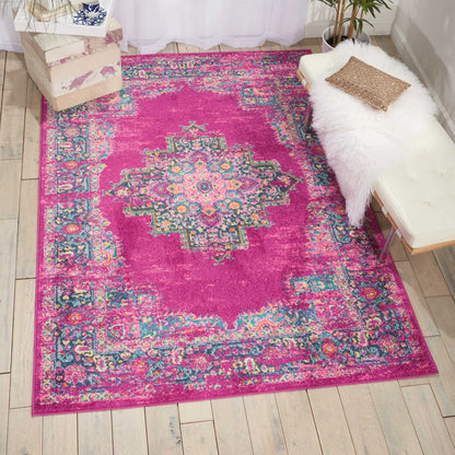 Nourison Home Passion Fuchsia 6'7" x 9'6" Area Rug - Easy Clean, Non Shedding, Bed Room, Living Room, Dining Room, Kitchen (7' x 10')