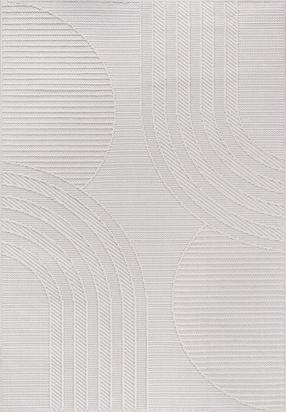CAMILSON Micro Loop Rug 8x10 Modern Luxury Geometric Arch Area Rugs Soft High and Low Pile Stain Resistant Easy-Cleaning Non-Shedding for Living Room Indoor Carpet (8 x 10 / White)