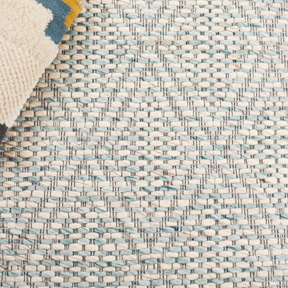 SAFAVIEH Marbella Collection Area Rug - 6' x 9', Aqua & Ivory, Flat Weave Wool, Ideal for The Living Room, Dining Room, Bedroom (MRB576Y-6)