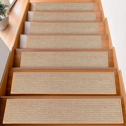 FlowaFoli Stair Treads for Wooden Steps Indoor,8" X 30" (15 in Pack) Stair Treads Non Slip, Machine Washable for Kids Elders and Pets,Beige