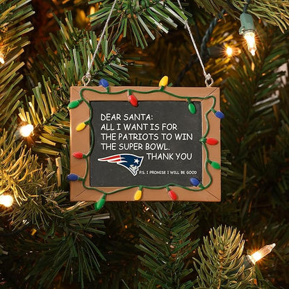 NFL Resin Holiday Christmas Chalkboard Sign Ornament