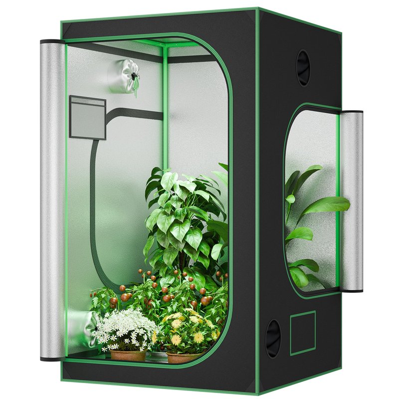 HANGKAI Home Grow Tent, Hydroponic Plant Growing Room w/Observation Window and Inner Tool Bag, 600D Highly Reflective Fabric Cover Indoor Grow Room, 48"x48"x80"