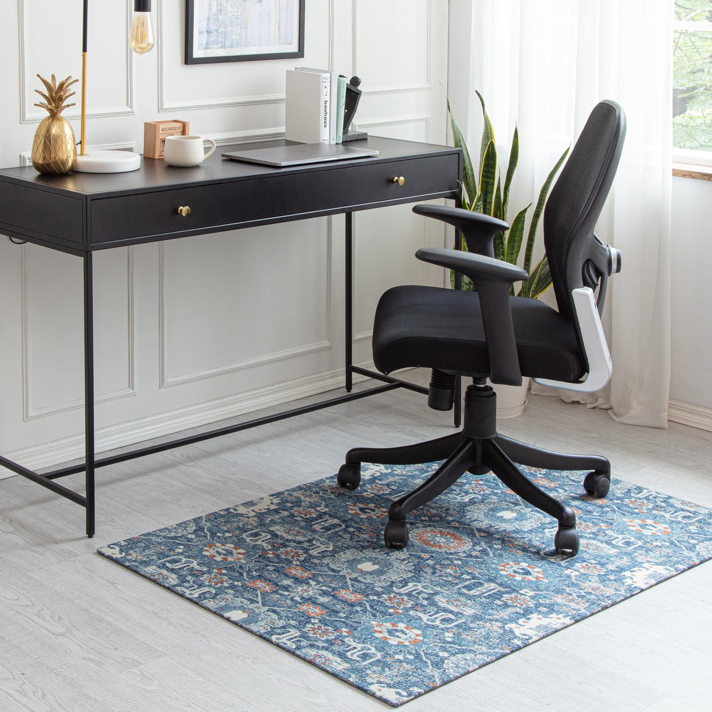 Anji Mountain Rug'd Office Chair Mat for Carpet & Hardwood Floor - Jacquard Woven, Anti-Slip Backing, Low Pile, Floor Protector Desk Chair Mat, Office Rugs for Rolling Chairs (Alta - 36" x 48")