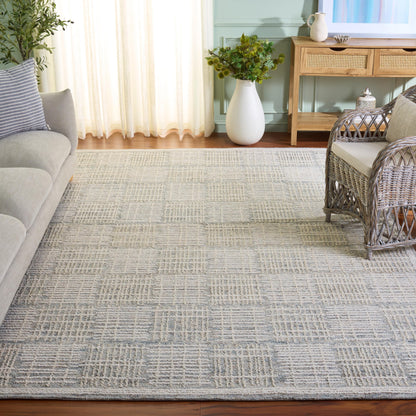 SAFAVIEH Area Rug 9x12 - Abstract Collection - Large - Dark Grey & Ivory, Handmade Wool, Ideal for Living Room, Bedroom, Dining Space (ABT275G)