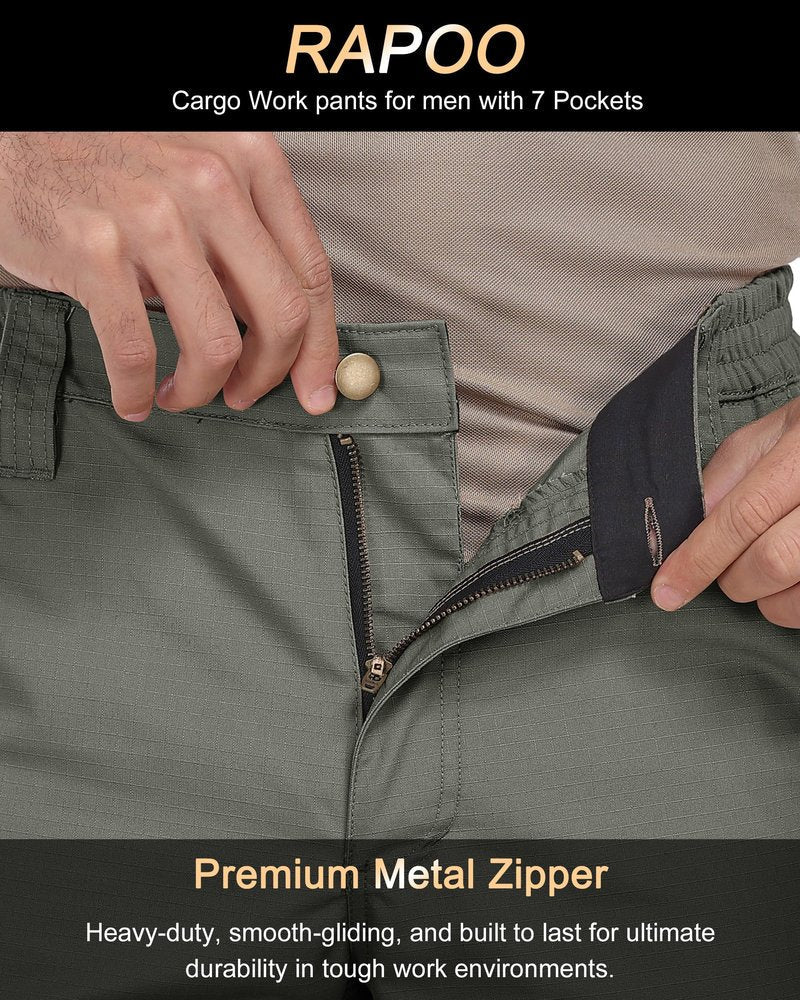 Rapoo Tactical Pants for Men Cargo Hiking Working Hunting Pants for Men Mens Outdoor Pants Green 34Wx30L