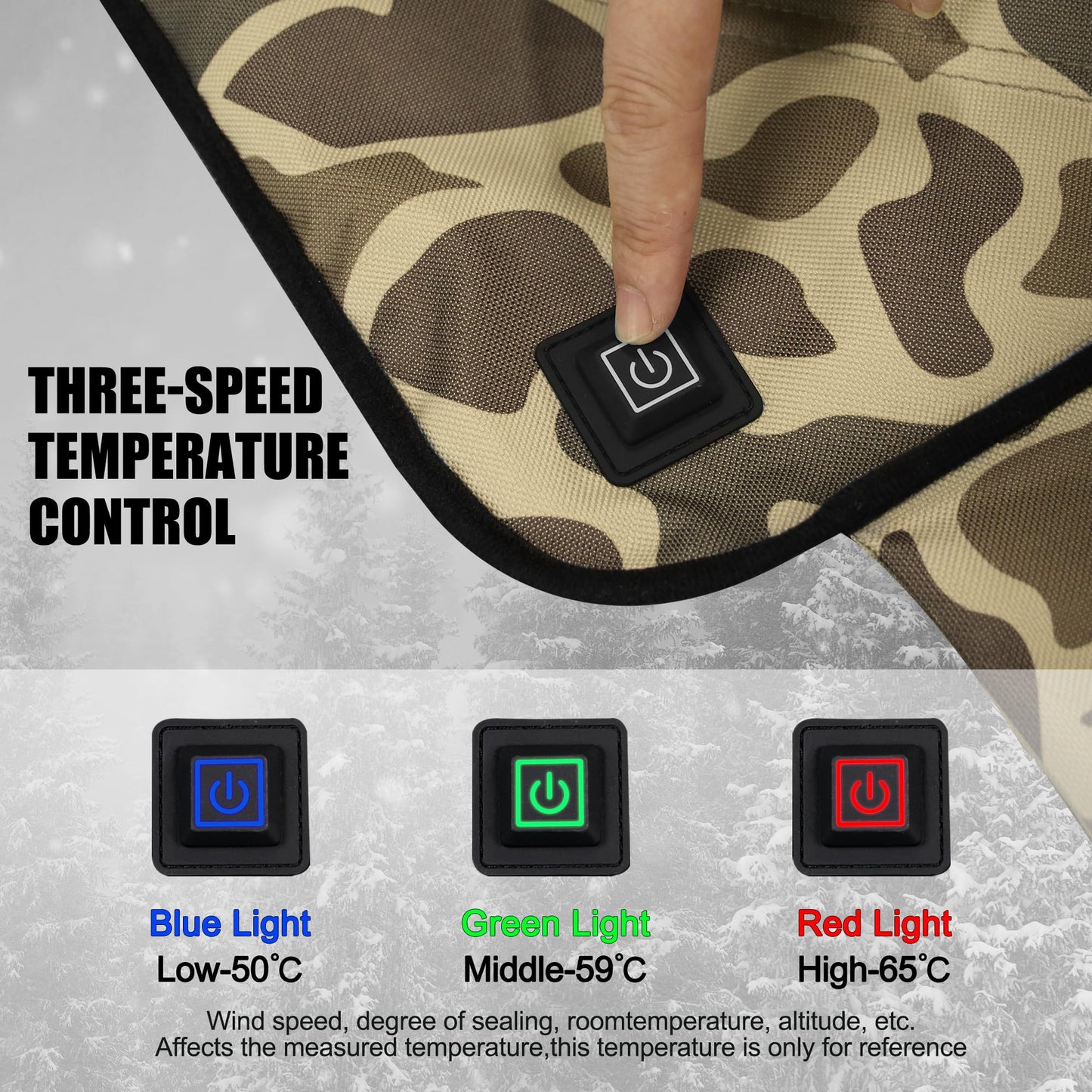 Portable Heated Seat Cushion,Heated Stadium Seats for Bleachers(Camo Green)