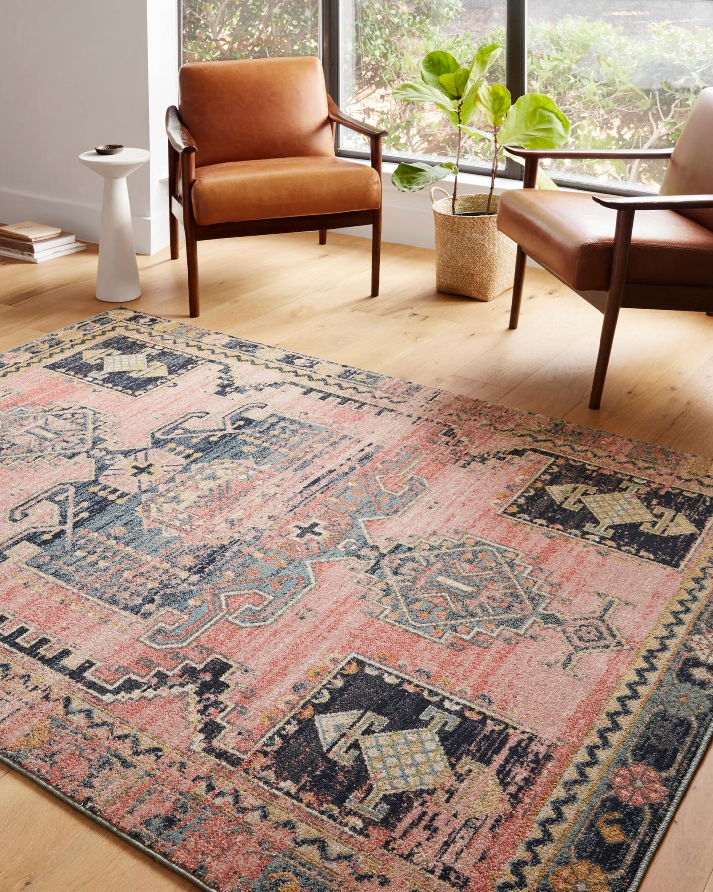 Loloi Jocelyn Collection JOC-06 Rose/Rose 6'-7" x 9'-7" .38" Thick Area Rug