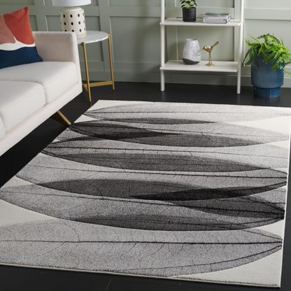 SAFAVIEH Hollywood Collection Accent Rug - 2'7" x 5', Ivory & Grey, Mid-Century Modern Design, Non-Shedding & Easy Care, Ideal for High Traffic Areas in Living Room, Bedroom, Dining (HLW703D-3)