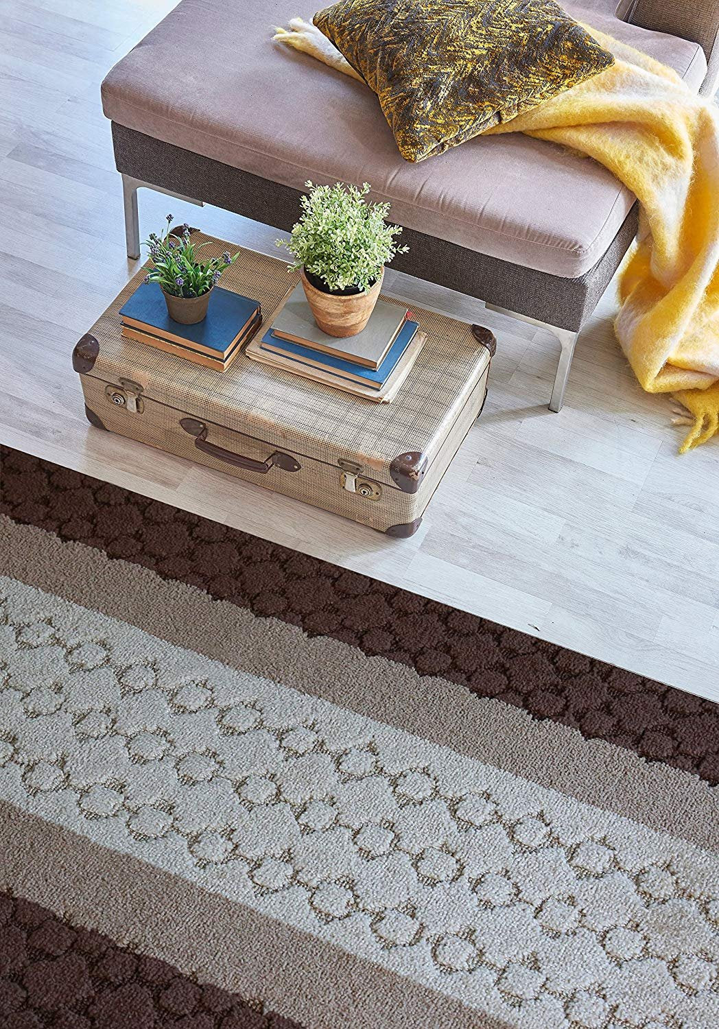BestHomeCustom Custom Size Hallway Runner Rug Brown Color 31 inch Wide Select Your Length Non-Slip (Skid Resistance) Rubber Backing 10 feet x 31 inch