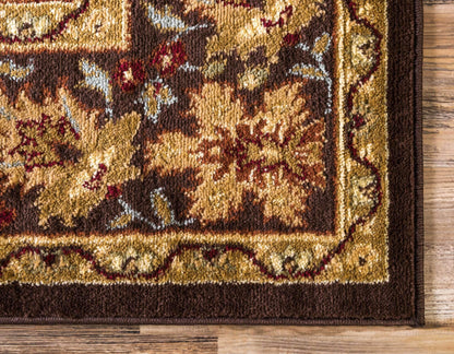 Unique Loom Voyage Collection Traditional Oriental Classic Intricate Design Area Rug (9' 0 x 12' 0 Rectangular, Ivory/Brown)