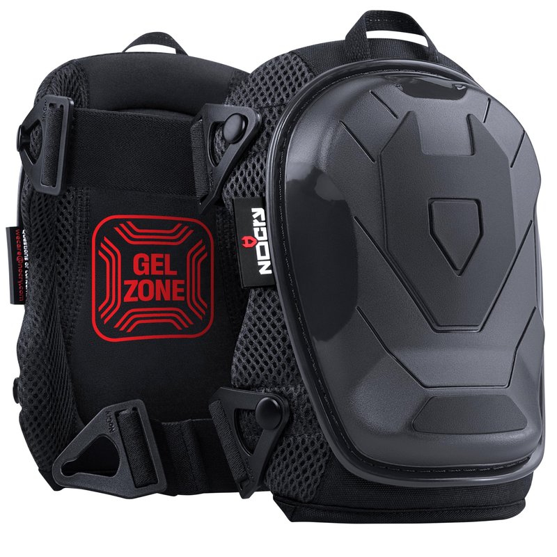 NoCry Professional Construction Knee Pads for Men and Women with Non-Slip Heavy Duty Cap and Ankle Support — Thick Foam and Gel Cushioning — Reinforced, Adjustable Straps and Military Grade Rivets
