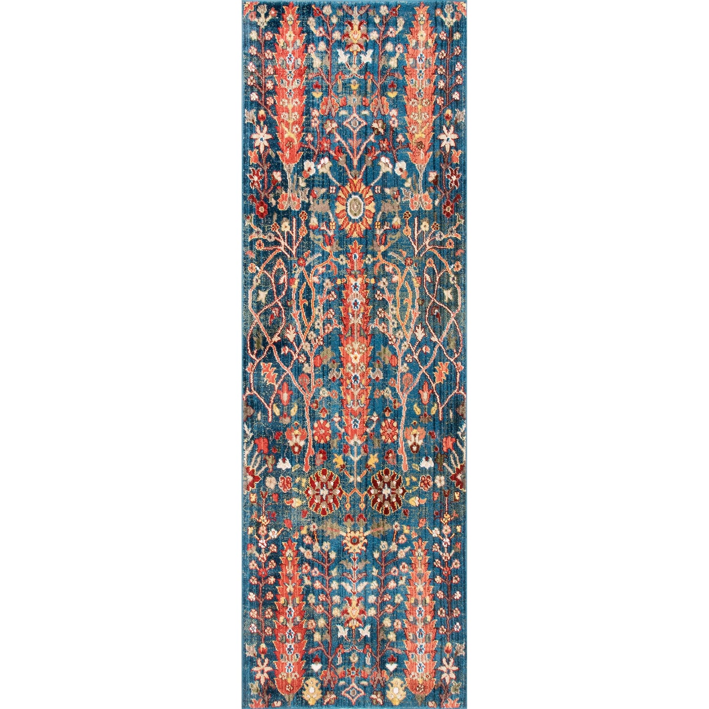 nuLOOM Dasilva Tribal Fringe Runner Rug, 2' 6" x 8', Blue