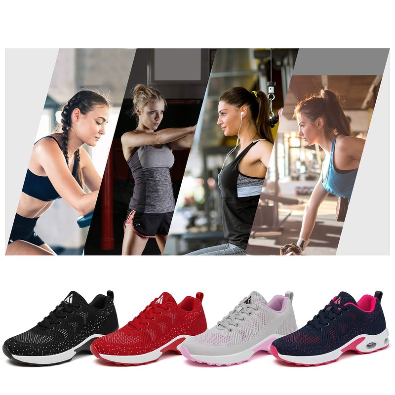 Mishansha Women's Ultra Lightweight Tennis Sneakers - Arch Support, Anti-Slip, Outdoor & Running Shoes - Grey, 9